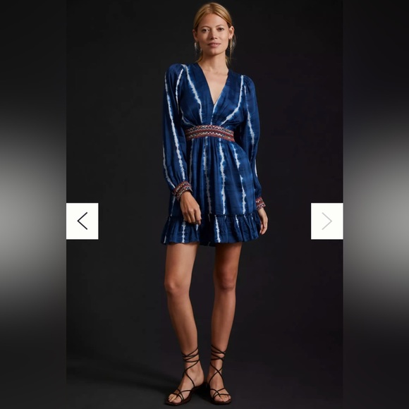 NWT - Anthropologie Beaded Tie-dye Mini Dress - Small - Picture 4 of 4